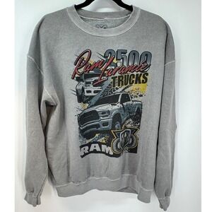 RAM Laramie 2500 Trucks Graphic Print Gray Crewneck Sweatshirt Mens Car Auto M/L
